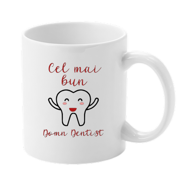 Cană personalizată ”Cel mai bun Domn Dentist” - imagine 2