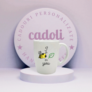 Cană personalizată ”I bee-leaf in you”