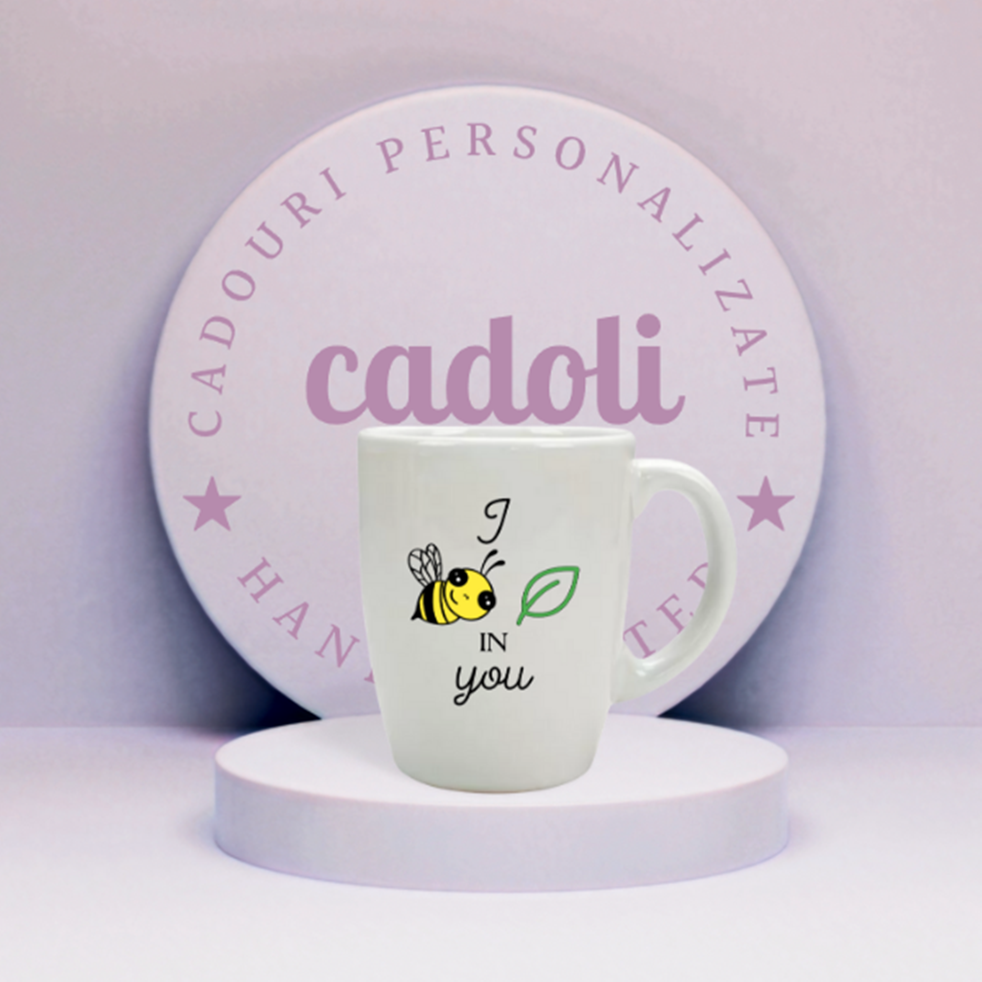 Cană personalizată ”I bee-leaf in you”