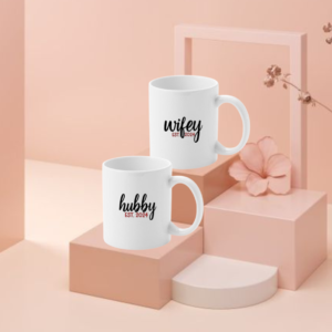 Set căni personalizate ”Wifey & Hubby”