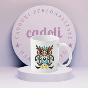 Cană personalizată ”Grumpy Owl”
